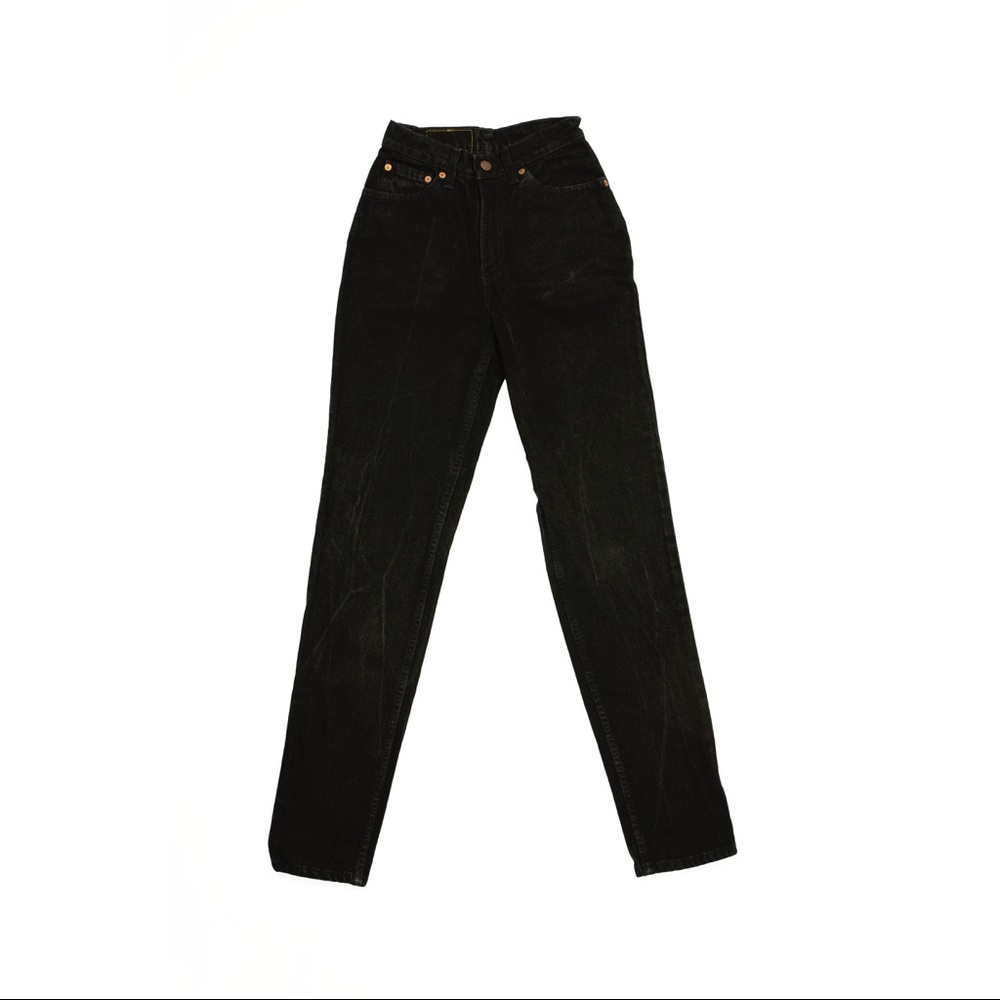 Vintage Levi's 512 Slim Fit Tapered Leg High Rise Black Jeans Size 7 Waist 26/27